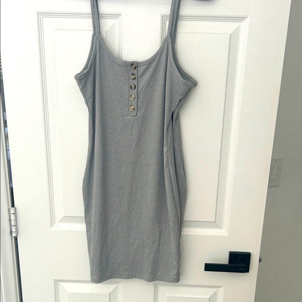 Gray Sleeveless Button-Front Dress set of 2